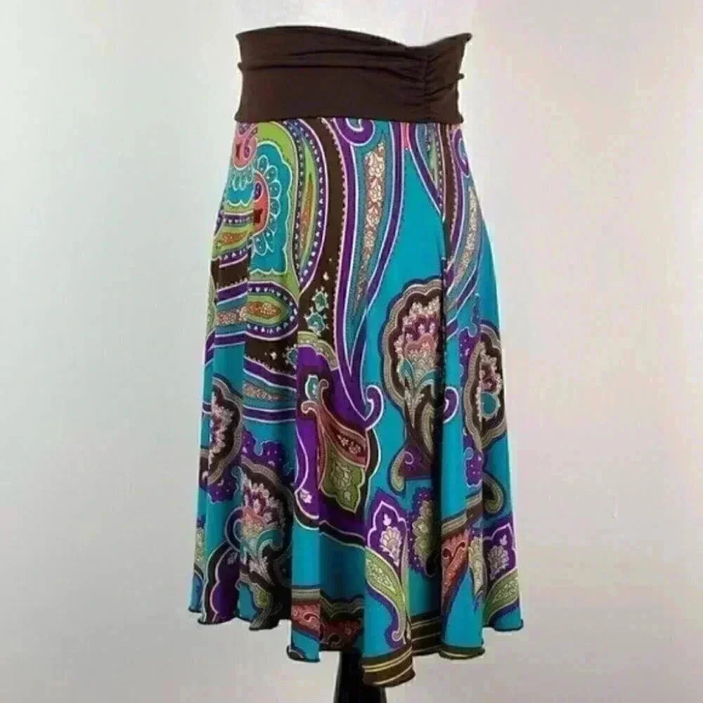 Candy rain skirt sz M multicolored paisley maxi - Picture 8 of 10